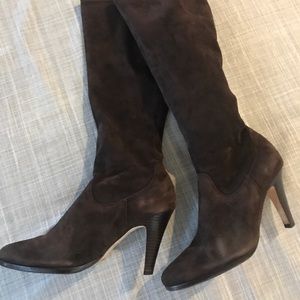 Cole Haan brown suede pull on knee hi boot size 10
